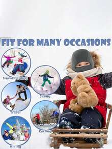Kids Balaclava Hat, Ski Mask, Windproof Neck Warmer Gaiter, Winter Outdoor Windproof Cap - Multicolor - View 5