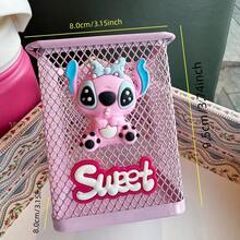 Disney Stitch Pen Holder, Cute Desktop Storage Box, Makeup Brush Holder