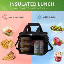 "Floral Print Insulated Lunch Bag - 600D Oxford Waterproof Thermal Cooler For Office, School And Picnics, Leakproof Portable Bag With Shoulder Strap, Multi-Color, Good Heat Preservation" - Multicolor - View 3