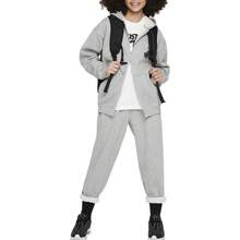 Nike Big Kids G NSW CLUB FLC OVRSZD FZ LBR Jacket, Knit Hoodie FD2931-063 - Grey - View 3