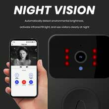 Intelligent Visual Doorbell, Intelligent APP Supports Automatic Capture, Night Vision Detection, Video Call And Voice Conversion Functions, Free Cloud Storage, Monitoring Real-Time Message Push - trắng - Xem 6