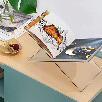 亚克力X型书本阅读架书立底座书架桌面书籍相册杂志展示架X型书立阅读托盘架