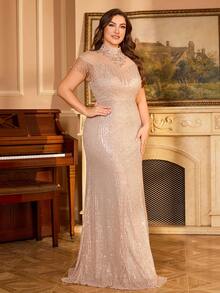 UNITHORSE Đầm dạ hội hở lưng sang trọng đính tua rua, thêu ngọc trai, đính sequin, thích hợp cho tiệc cưới mùa xuân. - Rượu sâm banh - Xem 6