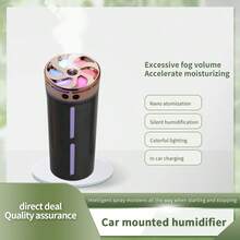 Nawilżacz powietrza do samochodu, nawilżacz aromaterapeutyczny, przenośny mini nawilżacz USB, biurko do biura, oczyszczanie powietrza dla pracowników biurowych, nawilżanie skóry, redukcja suchości, mgiełka w sprayu, głębokie nawilżanie, kolorowe światło LED, przenośne i lekkie