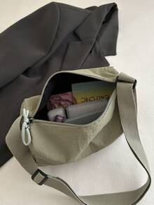 Túi đeo vai dung tích lớn, màu trơn thời trang, kiểu dáng sinh viên, nhẹ nhàng và thoải mái, đơn giản và đa năng, có dây buộc trang trí, phù hợp để đi mua sắm, đựng ví, đi chơi, đặc biệt thích hợp cho nữ sinh, sinh viên đại học, người mới đi làm và nhân viên văn phòng. Cũng rất phù hợp cho văn phòng, trường đại học, công việc, kinh doanh, đi làm, hoạt động ngoài trời, du lịch và dã ngoại. - màu xanh lá - Xem 7