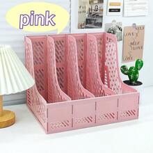 Organizador de escritorio multifuncional de 4 niveles para archivos A4, caja de almacenamiento de suministros de oficina - Multicolor - Ver 8