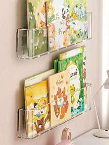 1 Stück Acryl Bilderrahmen Bücherregal, Kinderzimmer Tür Rückwand, Magazin Aufbewahrung, Hängeregal Acryl Wandmontage Bilderrahmen, transparent, einfache Installation ohne Bohren, Wandmontage, Flur, Oxford Baum Magazin, Kinderbücherregal