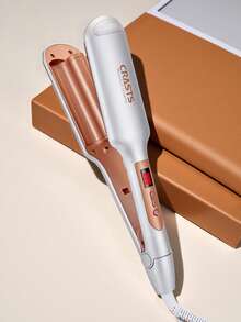 CRASTS 三筒旋转卷发器，带数字显示、可调温度、陶瓷电气石筒，打造沙龙风格波浪卷发