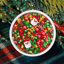 Paillettes de Noël rouges et vertes, mélange de paillettes dorées pour décorations de Noël, étoiles, gâteaux, biscuits, crème glacée - 75g