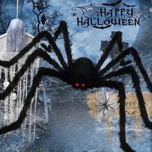 30/50/75/90/125/150/200 cm Halloween Oversized Czarne Pluszowe Pająki i Pajęczyna Szkielet Dekoracje, Nawiedzony Dom Impreza Na Zewnątrz Dekoracje, Boże Narodzenie
