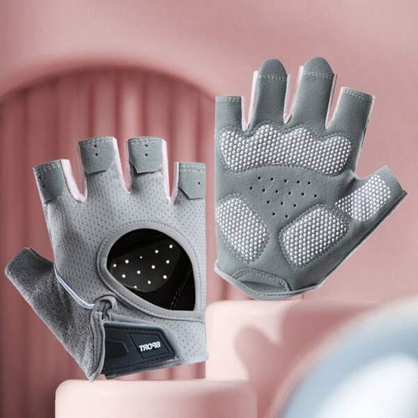 1 par de guantes profesionales de fitness aptos para todo el año y delgados para mujeres, guantes protectores de yoga, con alta elasticidad y comodidad, almohadillas amortiguadoras de golpes en la palma para evitar resbalones y desgaste, guantes de ciclismo para exteriores