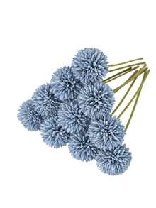 Paraíso em Flor 2 Peças Flores Artificiais Bola de Crisântemo de Seda Arranjo de Hortênsia Buquê de Casamento Decoração Casa Cozinha Jardim Festa Mesa Flor Arranjo de Mesa DIY (Azul Névoa)