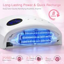 45LEDS Rechargeable UV LED Nail Dryer Removable With Support With LCD Display Convenient Nail Lamp With Handle Used To Quickly Dry All Gel Nail Polish Professional Nail Enhancement Tools