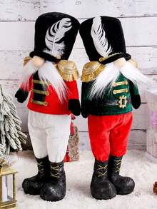 2 pièces/1 pièce, Décoration de Noël de 36 cm Chapeau cadeau décoratif avec plumes, soldat rétractable, poupée ornement, convient pour la décoration de la maison, cadeaux pour amis, camarades de classe, décorations pour le salon et la table à manger. Décorations de Noël Décoration de chambre Hiver