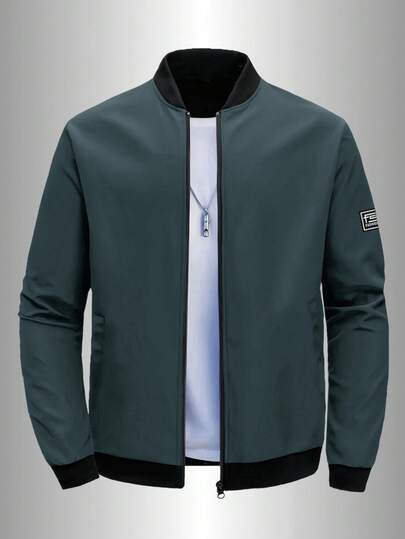 Winter Plus Size Men's Casual Zip-Up Thick Jacket, Regular Fit Suitable For Fitness Training And Casual Wear, Outdoor Sports Plus Size Jacket