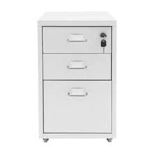 3-Drawer Vertical File Cabinet - Metal Mobile Filing Cabinet With Lock, Fits Letter, Legal, And A4 Size Documents, For Home Office Use (White) - White - View 7