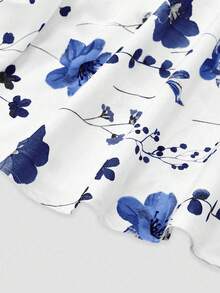 女士优雅豹纹吊带连衣裙，束腰针织开衫套装 - 寶藍色 - 查看 6