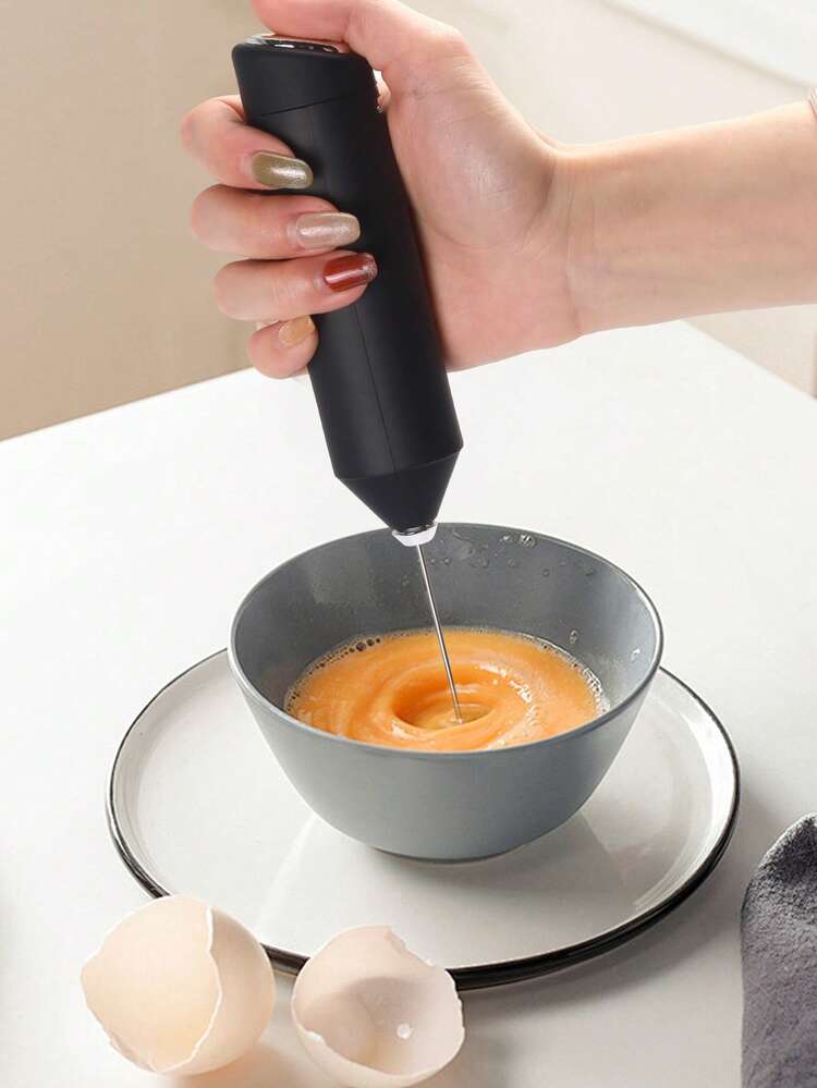 AOYI 1pc Rechargeable Handheld Portable Mini Electric Milk Frother Foamer Mixer With Charging Cable - Multicolor - View 6