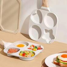 Non-Stick Enlarged Omelette Pan 3 In 1 Breakfast Pan Mini Burger Pan, Non-Burning Raised Handle, Multi-Purpose, Beautiful And Practical.Hamburger Skillet, Household Nonstick Skillet, Nonstick Skillet For Frying Eggs, Egg Burger Pan With Wooden Handle, Omelette Pan, Nonstick Omelette Steak, Ham Omelette, Breakfast Maker (3 And 4 Holes) - 日月星辰早餐鍋 - 查看 4