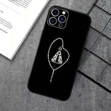 Funda de Teléfono Virgen María Virgen de Guadalupe Compatible con Apple  15,14,13,12,11,XS,XR,X,8,7,Pro,Max,Plus,mini Funda de Silicona Negra, Funda Compatible con  17, Funda  17 Pro, Funda  17 Pro Max - z3 - Ver 6