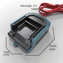 NVNOWU Upgraded 18V Makita Battery Jumper Cable Adapter | With Switch | 5.9FT/12AWG Wire | Emergency Start For Vehicles/Lawn Mowers With Power Tool Battery | Car Power Supply | Reinforced Clamps (Battery Not Included)