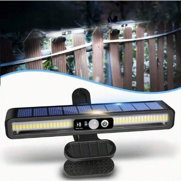 1 Stück Solar-Wandleuchte mit 36 LEDs, Klemmtyp, automatisches Ein-/Ausschalten, tragbare Solar-Sicherheitsleuchte für Garage, Hof, Haustür, Garten, Zaun