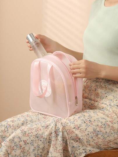 1个EVA防水透明化妆包，便携式洗漱收纳袋，磨砂沐浴游泳包（女士款）