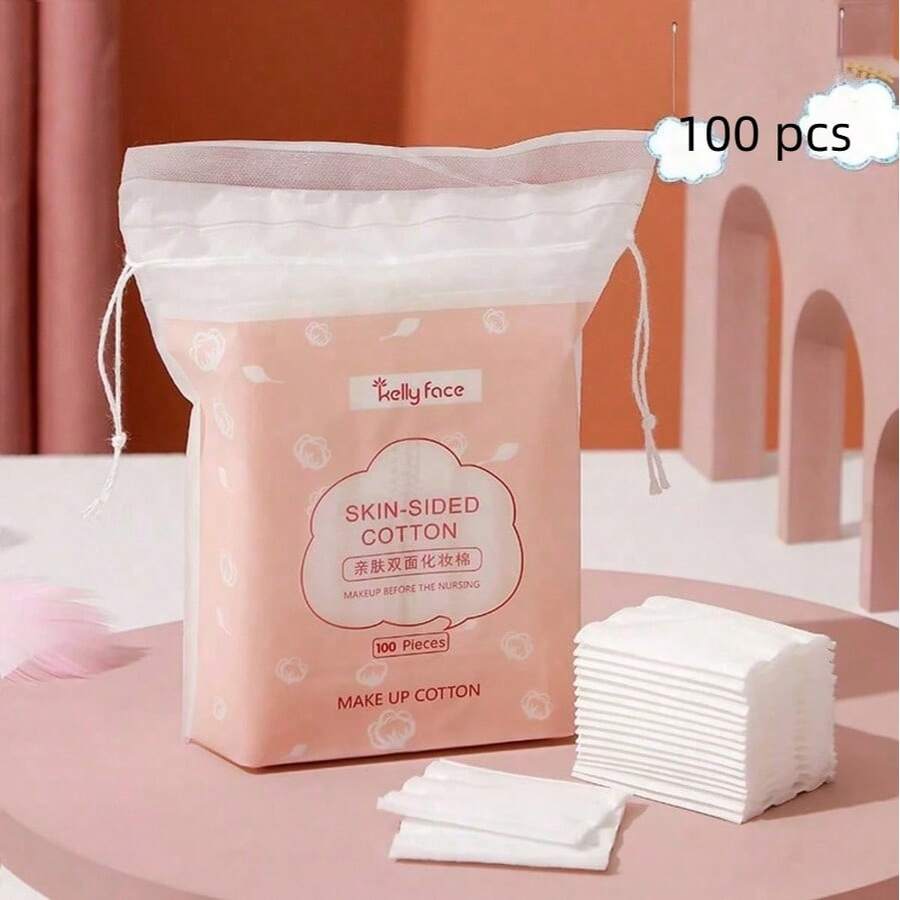 100/222 Pcs/Pack Cosmetic Cotton Cleaning Cotton, Body And Skin Nail Polish Cotton, Three Layer Thickened Cosmetic Cotton, Double-Sided Makeup Removal And Skin Care Functions