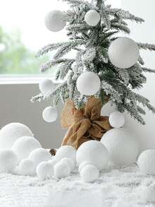 12pcs,4/6/8cm Christmas Tree White Foam Ball Pendants, DIY Holiday Snowballs, Wedding Ceiling Decorations, Store Holiday Decorations, Christmas Tree,Holiday Gifts,Christmas Gifts,Snowman,Party Supplies Home Decor Christmas Decorations Room Decor Winter Christmas Decorations Home Christmas Gifts Christmas Decor