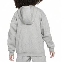Nike هودي كامل الرقبة مقاس كبير من نايك NSW Club FLC FD2931-063 للمراهقين الذكور - رمادي - مشاهدة 2