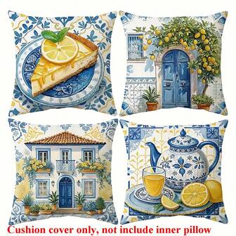 4 piezas, Nuevo Funda de Almohada Navideña, Serie Rosa, Cálida y Cómoda, Hermosa y Práctica, 17.7 pulgadas * 17.7 pulgadas, Adecuada para Decoración de Sofá en el Hogar, Accesorios para el Hogar, Funda de Almohada con Cremallera (Sin Núcleo de Almohada), Para Navidad