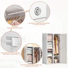 HOKZYHOUSE Kleiderschränke, Faltbare Garderobe mit 5 Würfeln, 1 Kleiderstange - Sehr einfache Montage, Mehrzweckgarderobe für Wohnzimmer, Schlafzimmer, Wohnung