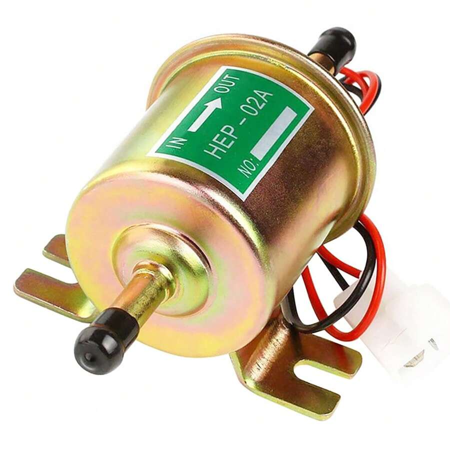 12V Electric Fuel Pump, Universal Inline Fuel Pump, Low Pressure, 2.5-4 PSI, Gas Fuel Transfer Pump For Carburetor, Lawn Mower, Boat, Carter HEP-02A - 黃色 - 查看 1