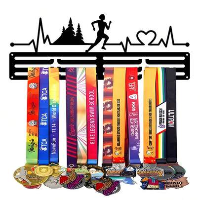 1pc Outdoor Sports Track And Field Competition Medal Display Rack, Metal Wall Decor Storage Rack, Athlete Gift