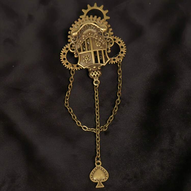 哥特式蒸汽朋克齿轮翼胸针，独特的女士胸针，万圣节角色扮演珠宝服装配饰包包饰品办公室配饰圣诞礼物 - 古銅色F - 查看 6