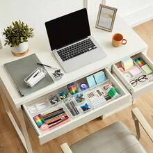 4-Piece Acrylic Drawer Organizer Set, Transparent Plastic Makeup Tray Trays For Vanity, Bathroom, Jewelry, Cosmetics, And Small Tools Storage Boxes, Kitchen Utensil Divider Boxes For Desk, Table