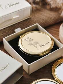 Personalized Engraved Compact Mirror, Custom Name Pocket Makeup Mirror Or Gift Box, Bridesmaid Proposal Gift, Wedding Favor, Bachelorette Hen Party Keepsake, Mirror And Gift Box Sold Separately Or As Custom Set