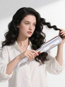 CRASTS 三筒旋转卷发器，带数字显示、可调温度、陶瓷电气石筒，打造沙龙风格波浪卷发