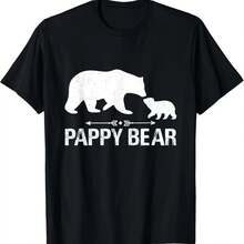 Pappy Bear Happy Father's Day Matching Family Dad Grandpa T-Shirt - Black - View 1