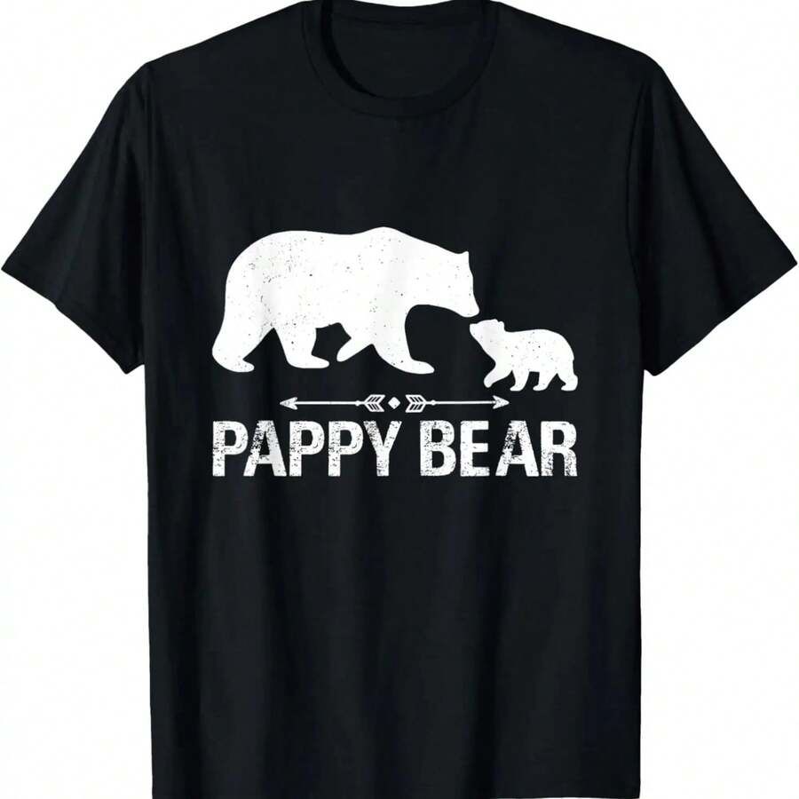 Pappy Bear Happy Father's Day Matching Family Dad Grandpa T-Shirt - Black - View 1