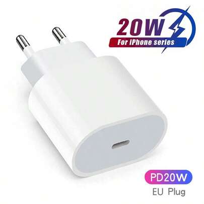 شاحن سريع 20 واط، شاحن حائط USB-C، شاحن 20 واط، معيار أوروبي PD 20 واط شاحن حائط متعدد الحماية، متوافق مع هواتف 14 برو ماكس/14 برو/14 بلس/14/13/12/11/8/7/XR/X وسلسلة iPad والأجهزة الأخرى، متوافق مع محول حائط سريع الشحن عالي الكفاءة، متوافق مع الهواتف الذكية والأجهزة اللوحية والأجهزة الإلكترونية الأخرى