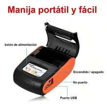 Impresora Térmica Portátil Inalámbrica, Impresora De Recibos Bluetooth De 58 Mm Con Bolsa, Mini Impresora Bluetooth De Papel Térmico Para Tickets, Compatible Con Android, Ios Y Pc, Celular Y Pos (Naranja) - Naranja - Ver 9