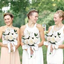 1 Bouquet Wedding Bouquets For Bride Bridesmaid Artificial Roses Flowers Bridal Bouquet For Rustic French Vintage Formal Wedding Home Decoration 11.41in,Party Birthday,Valentine'S Day,Mother'S Day Gift - Sữa trắng - Xem 2