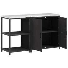 Küchenlager-Set mit Regal 2 pcs Schwarz 150 x 50 x 92 cm