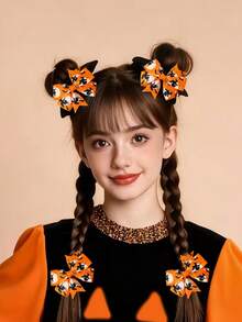 2/8 sztuk dla dziewczynek, śliczne spinki do włosów z motywem dyni, ducha, czarodzieja, potwora, nietoperza, spinki do grzywki, ozdoby do kucyka, odpowiednie na przyjęcia świąteczne, akcesoria do włosów na Halloween