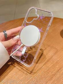 Lilafarbene Schutzhülle mit Seestern-Muster, magnetische Handyhülle für den Sommer-Strand-Stil, ästhetisches süßes Design, stoßfester Fallschutz, kompatibel mit iPhone 17Promax 17Air 16E 16 15 14 13 12 11 X XS XSMAX Plus Pro S25Ultra S25EDGE S25 S24 S23 S22 plus FE Hülle - Transparenz(clear) - Übersicht 6