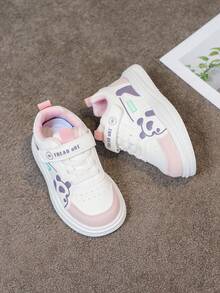 1 Pair Toddler Shoes, Cute Panda Cartoon Canvas Shoes For Girls, Non-Slip Soft Bottom Children Shoes For Boys, Spring/Autumn New Design - Pink - View 5