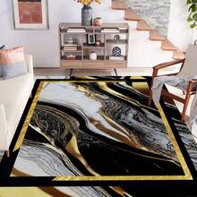 سجادة غرفة المعيشة ذات إطار أسود فاخر وزخارف ذهبية، سجادة منطقة، سجادة غرفة المعيشة، سجادة منطقة صغيرة، بساط، ديكور المنزل، سجادة غرفة المعيشة الكبيرة، سجادة دائرية، ديكور غرفة المعيشة المنزلي، ديكور الغرفة، سجادة قابلة للغسل، سجادة فاخرة، سجادة سميكة، سجادة فرو، سجادة خريف/شتاء، ديكور سجادة سميكة للكريسماس