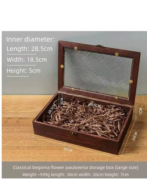 A Wooden Retro Storage Box, Household Dustproof Flip Jewelry Box, Desktop Valuables Storage Box, Wooden Storage Box With Lock, Home Decoration Storage Box