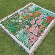 Outdoor Blanket With Tropical Rainforest Landscape, Bohemian Woven Throw Blanket - Picnic Blanket, Camping Blanket, Sofa Blanket, Nap Blanket, Air Conditioning Blanket, Wall Hanging, Thick & Soft, Non-Fading & Pilling, Suitable For Home Decor And Outdoor Use